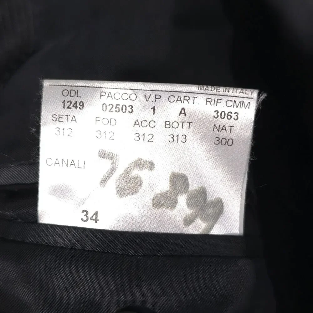 CANALI ITALY MADE 100‎ % Wool Blazer Jacket Gray Pinstripe 42L Sport Coat